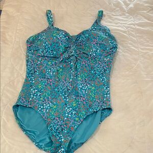 Beautiful multi color floral pattern one piece swimsuit, NWOT